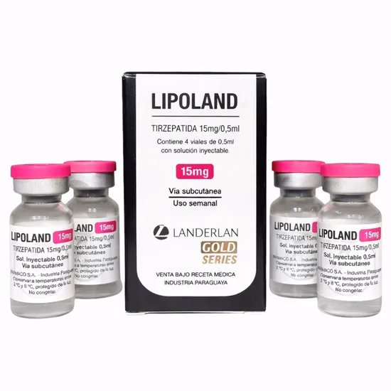 Tirzepatida LIPOLAND Landerlan 60mg · 4 ampolas de 15mg