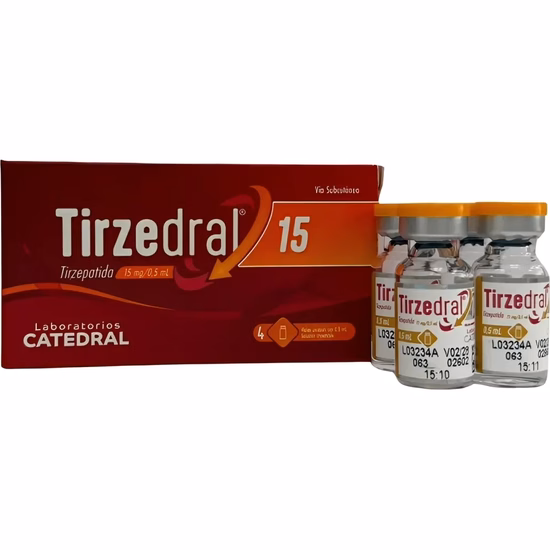 Tirzepatida Tirzedral Catedral 60mg · 4 ampolas de 15mg