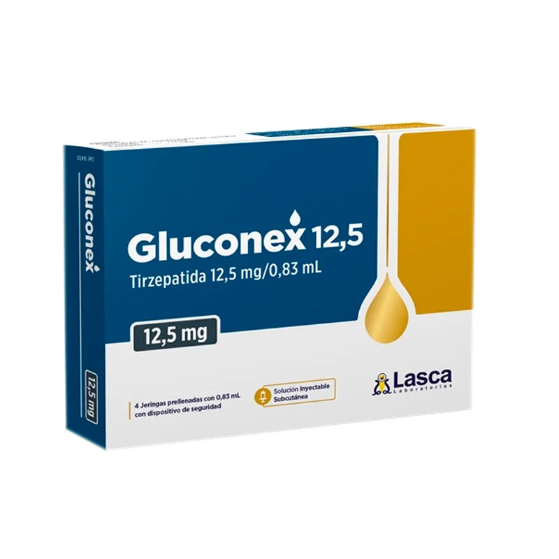 Tirzepatida Gluconex Lasca 40mg · 4 ampolas de 10mg