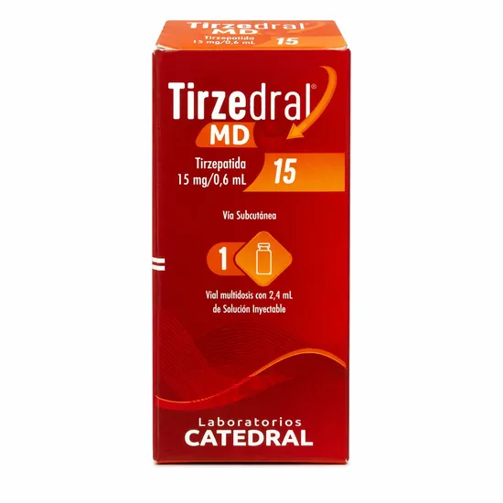 Tirzepatida Tirzedral MD Catedral 60mg (4 doses de 15mg) · 1 frasco