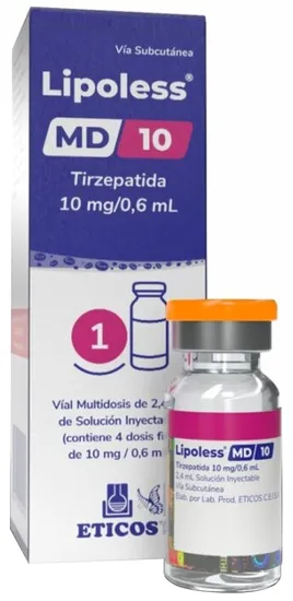 Tirzepatida Lipoless MD Eticos 40mg (4 doses de 10mg) · 1 frasco