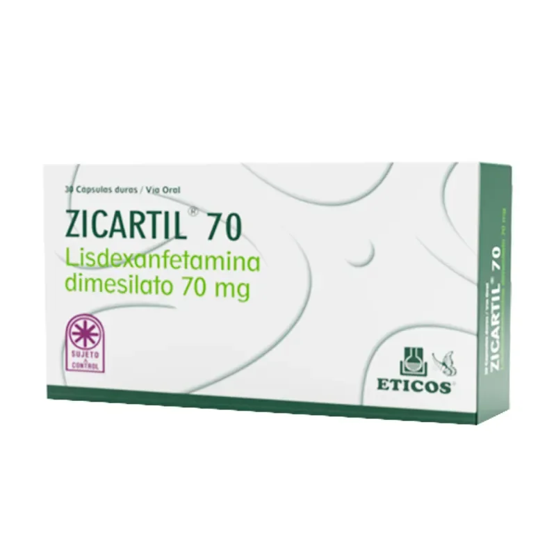 Venvanse-Lispax Zicartil 70mg 30 Capsulas