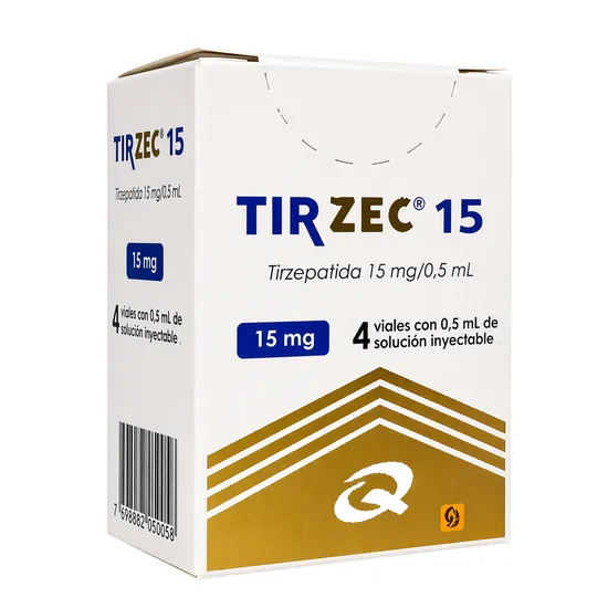 Tirzepatida Tirzec Quimfa 60mg · 4 ampolas de 15mg