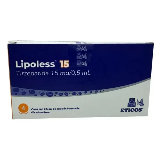Tirzepatida Lipoless Eticos 60mg · 4 ampolas de 15mg