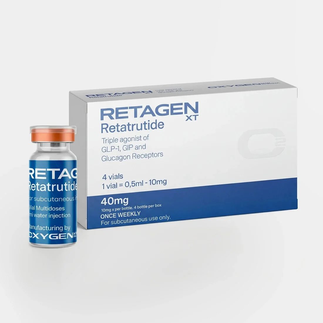 Oxygen Retagen (Retatrutida) 40 mg 4 Ampolas Diluídas